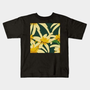 Beautiful Stylized Yellow Flowers, for all those who love nature #202 Kids T-Shirt